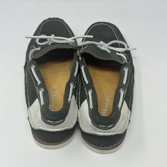 Ernest Hemingway Boat Deck Shoes Mens 12 M Green Suede White Leather Casual - Picture 8 of 15